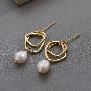 Delicate pearl drop earrings